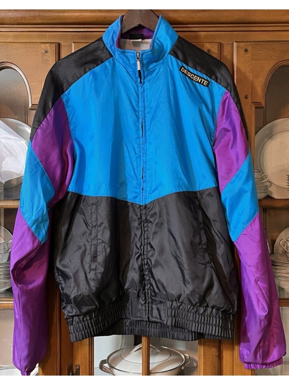 VTG Descente Jacket Women's XL Colorblock Windbreaker Retro 80s 90s Full Zip